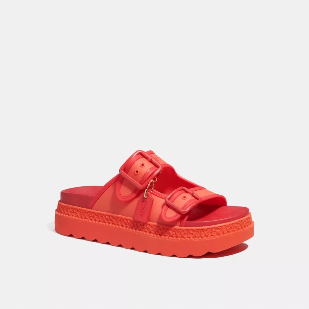 Coach Lucy/Lainey Sandals Red/Orange - Picture 4 of 5